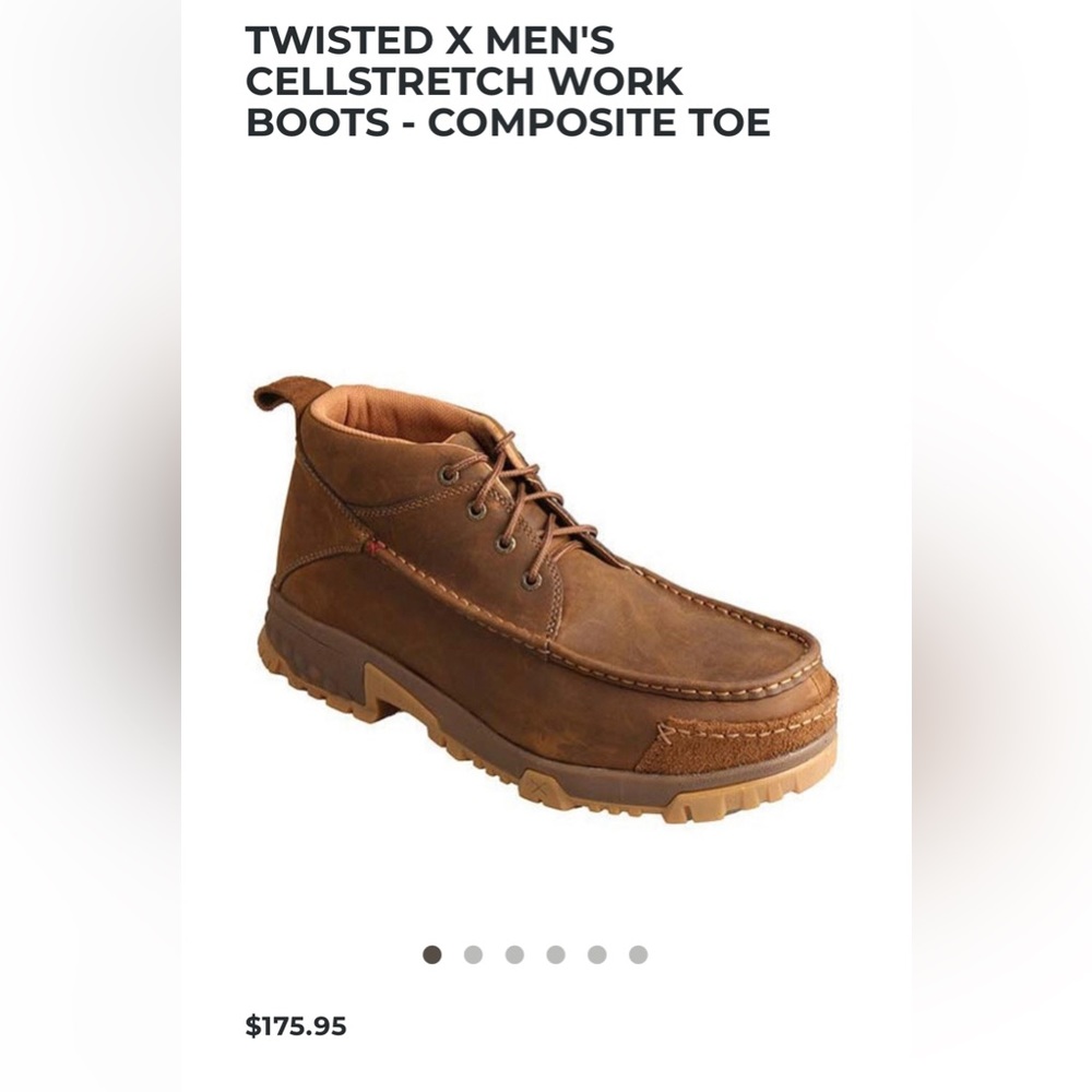 Twisted X work, men’s cellstretch work composite toe, 10 1/2 M brand New w/ tags